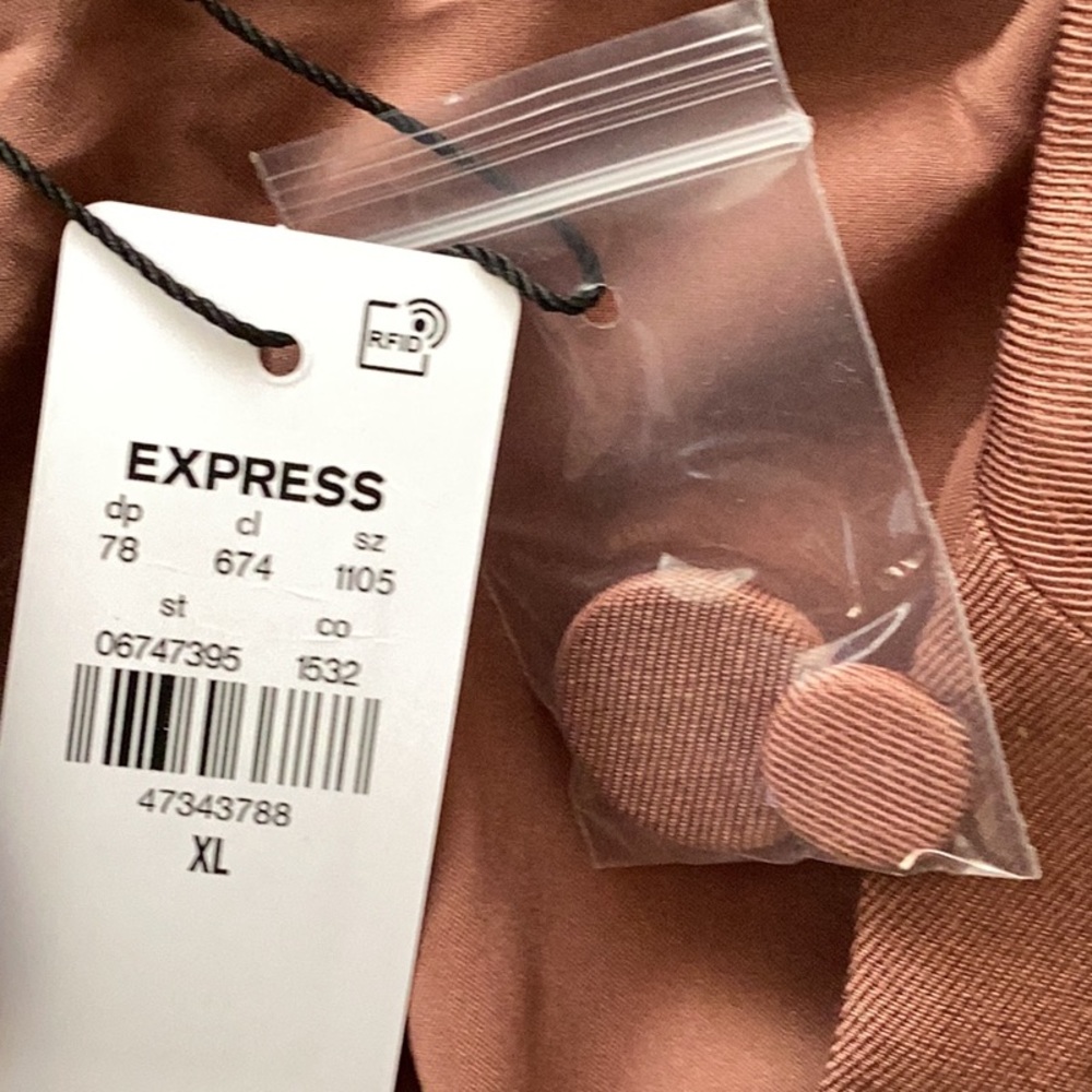 Express NWT Linen Blend Boyfriend Blazer Cinched One Button Size XL - Picture 7 of 7